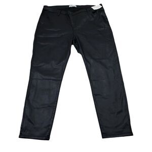 Abercrombie Super Skinny Ankle High Rise Coated Black Jeans Plus Size 36 22